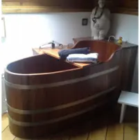 Vírivá vaňa s masážou, drevo Kambala/Smrekovec