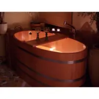 Vírivá vaňa s masážou, drevo Kambala/Smrekovec