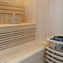 Sauna AWT E1801XL, 200x200, borovica, Harvia 8Kw Vega