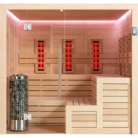 AWT infrasauna E1613C-IR Hemlock 180x180 9kW Cilindro