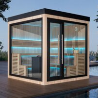 AWT THE CUBE X5-L Hemlock, EOS Cubo 9KW exteriérová sauna 235x235
