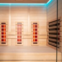 AWT infrasauna E1250B-IR Hemlock , pec Harvia TheWall 6kW, 180x110