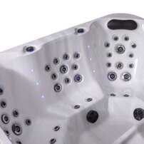 AWT outdoor hot tub IN-804 extreme Sterling Silver 220x186 gray, with heat pump