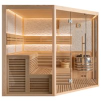 Sauna AWT E1816XL, 240x240, Borovica 9kW Harvia Cilindro