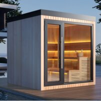 AWT THE CUBE X4 Hemlock, EOS Cubo 9KW exteriérová sauna 235x235