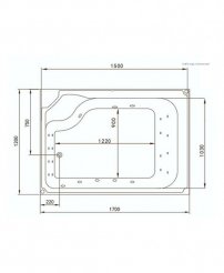 SW-615 parný sprchový box s hydromasážnou vaňou 170 x 85 x 218 cm vľavo