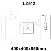 Stoneart LZ512 voľne stojace umývadlo 40 cm  tmavo/sivé