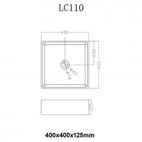 Stoneart umývadlo LC110 minerálny kompozit 50x50cm biela lesklá