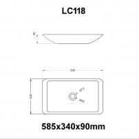 Stoneart umývadlo LC118 minerálny kompozit 59x34cm biela matná