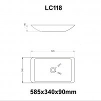 Stoneart umývadlo LC118 minerálny kompozit 59x34cm