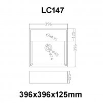 Stoneart umývadlo LC147 minerálny kompozit 40x40cm biela lesklá