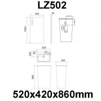 Stoneart LZ502 voľne stojace umývadlo 51x43cm