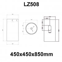 Stoneart LZ508 voľne stojace umývadlo 45 cm biela matná