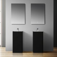 Stoneart LZ512 voľne stojace umývadlo čierne/biele 40 cm