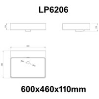 StoneArt LP6206 čierna/biela matná, umývadlo 60x46