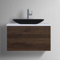 Stoneart umývadlo LC118 minerálny kompozit 59x34cm čierne