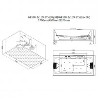 AWT GE108-1TSL 181x80 univerzálna,  hydromasážna vaňa