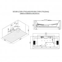 AWT GE108-1TSL 181x80 univerzálna,  hydromasážna vaňa