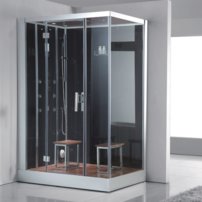 AWT DZ961F8 parný sprchový box obdĺžnik 150x90x225, čierna / ľavá