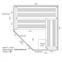 Sauna AWT B1101C topoľ 180x180  9 kW EOS BiO-MAX