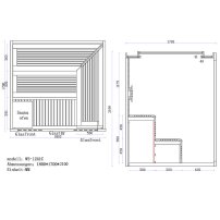 Sauna AWT E1241C, 180x170, Céder EOS 9kW Cubo