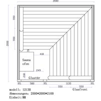 Sauna AWT B1213 topoľ  9kW EOS BiO-Thermat