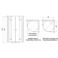 AWT sprchový kút štvrťkruh LAR0901 90x90 čierny