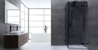 AWT sprchový kút LAS0900-B čierny 90x90 vpravo
