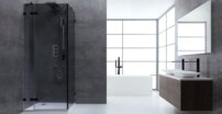 AWT sprchový kút LAS0900-B čierny 90x90 vľavo
