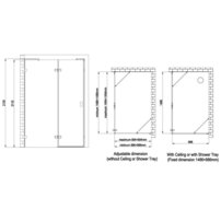 AWT sprchový kút LAS-B1500 150x90 vpravo čierny