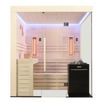 Sauna AWT E1205C-IR, 201x168,  Topoľ/Osika, Harvia 9kW Vitra