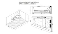 AWT GE104TSL 170x130 hydromasážna vaňa zabudovaná