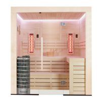 Sauna AWT E1205B-IR, 202x198,  Topoľ/Osika, Harvia 9kW Cilindro