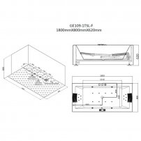 AWT GE109TSL-F 180x80 hydromasážna vaňa centrálna