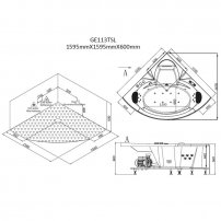 AWT GE113TSL 158x158 hydromasážna vaňa