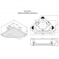 AWT GE122TSL 168x168 hydromasážna vaňa