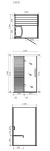Sauna AWT E1804C, 120x120, borovica, 6Kw Harvia Vega