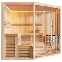 Sauna AWT E1806XL, 240x240, borovica,Harvia 9Kw Wega