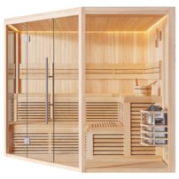 Sauna AWT E1806XL, 240x240, borovica,Harvia 9Kw Wega