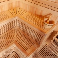 Sauna AWT E1806XL, 240x240, borovica,Harvia 9Kw Wega