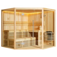 Sauna AWT E1806A, 220x220, borovica, Harvia  9 kw Wega