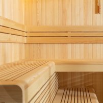 Sauna AWT E1806A, 220x220, borovica, Harvia  9 kw Wega