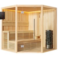 Sauna AWT E1801XL, 200x200, borovica, Harvia 9Kw Cilindro