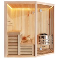 Sauna AWT E1801XL, 200x200, borovica, Harvia 9Kw Cilindro