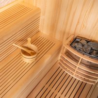 Sauna AWT E1811A, 180x180, Borovica, 9kW Harvia Cilindro