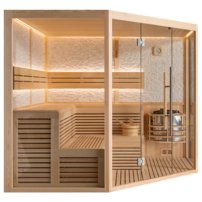 Sauna AWT E1816XL, 240x240, Borovica 9kW Harvia Vega