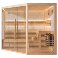Sauna AWT E1816XL, 240x240, Borovica 9kW Harvia Vega