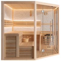 Sauna AWT E1816A, 220x220, Borovica 9kW Harvia Cilindro