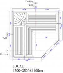 Sauna AWT B1101A Hemlock 220x220 9kW Harvia Virta Bi-O