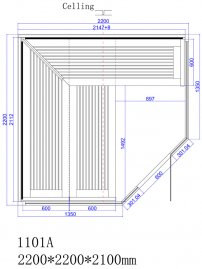 Sauna AWT B1101 Hemlock  9 kW Harvia Virta Bi-O